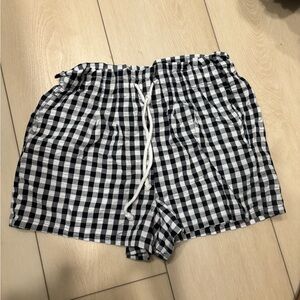 Black and White Checkered Women's Shorts